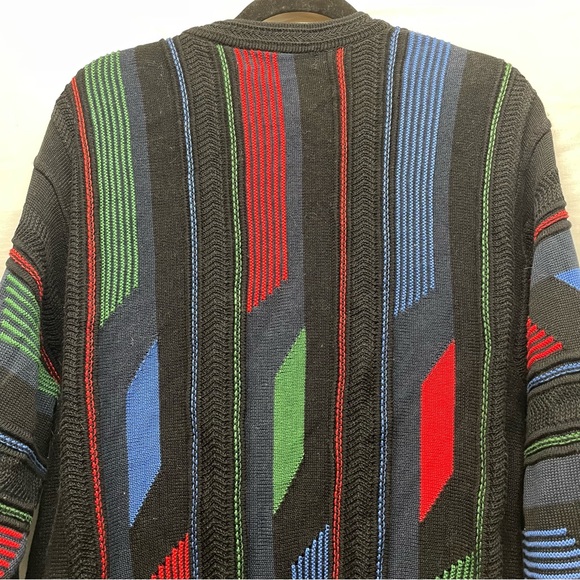 Vintage Tundra COOGI STYLE 90s Canada Multicolor 3D Knit SWEATER size large - Picture 3 of 8